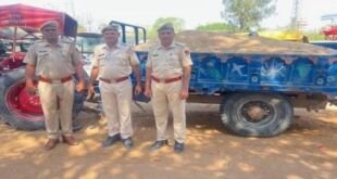 भीनमाल में अवैध बजरी ले जा रहा ट्रैक्टर पुलिस द्वारा जब्त