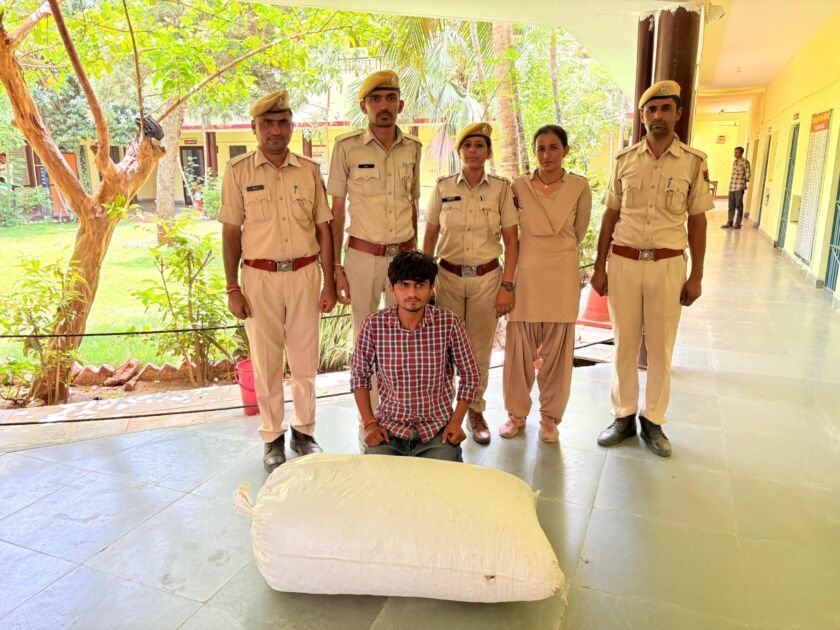 भीनमाल पुलिस ने 25.81 किग्रा डोडा पोस्त बरामद कर तस्कर को गिरफ्तार किया