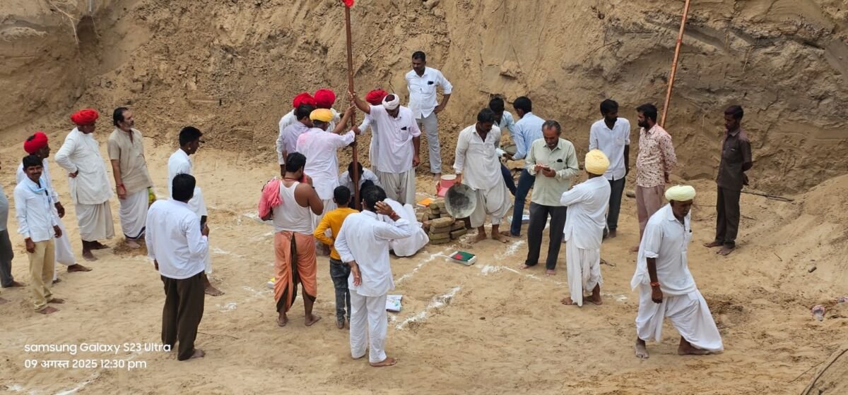 पूनासा में श्री दुदेश्वर महादेव मठ में तीन मंदिरों का निर्माण शुभ मुहूर्त में शुरू