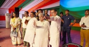 फरीदाबाद में विभाजन विभीषिका स्मृति दिवस की तैयारियों का जायजा लेते मंत्री राजेश नागर और अन्य नेता