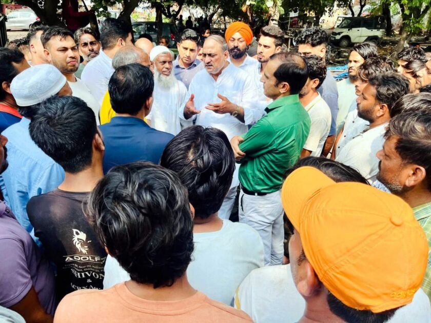 फरीदाबाद में पेटी मार्किट दुकानदारों के समर्थन में बलजीत कौशिक