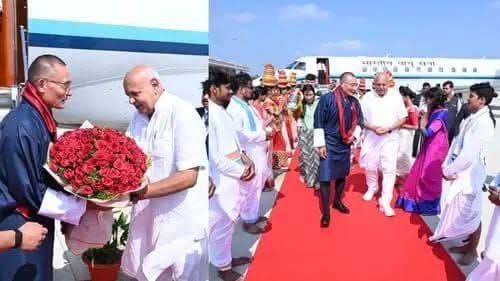 राम मंदिर में दर्शन करते हुए भूटान के प्रधानमंत्री शेरिंग तोबगे