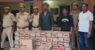 गाजीपुर रेवतीपुर पुलिस द्वारा बरामद अंग्रेजी शराब और स्कॉर्पियो वाहन