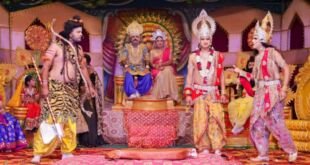 फरीदाबाद विजय रामलीला कमेटी के मंच पर सीता स्वयंवर का मंचन