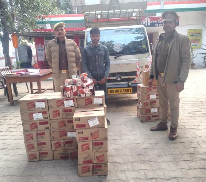 देवरिया - भाटपाररानी पुलिस द्वारा 01 अभियुक्त को 35 पेटी अंग्रेजी शराब के साथ किया गिरफ्तार 1 IMG 20260107 WA0011